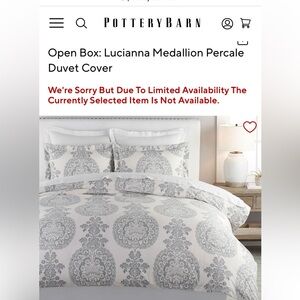 Pottery barn king size duvet cover and 2 king shams